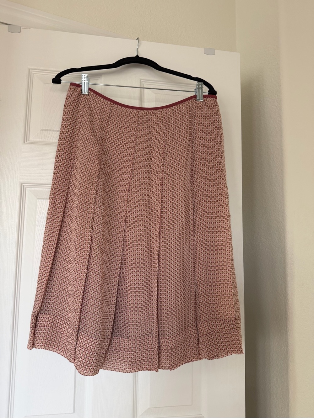 DKNY Rose Pink Geometric A-Line Skirt